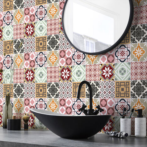 Sticker Mural Carrelage adhésif Cuisine Salle de Bain - 9 STICKERS CARRELAGES AZULEJOS LORIATINA - 9stickers15x15cm (1/5)