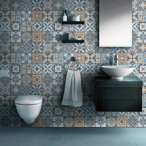 Sticker Mural Carrelage adhésif Cuisine Salle de Bain - 9 STICKERS CARRELAGES AZULEJOS BENITO - 9stickers10x10cm (1/5)
