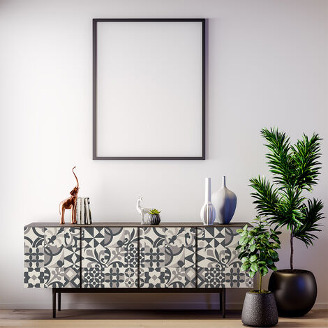 Stickers adhésif décoration Meuble - 30 STICKERS CARREAUX DE CIMENT MEUBLE AUTHENTIQUES PIANA - 30stickers10x10cm (1/5)