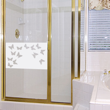 Film Fenêtre Anti Regard Occultant - PAPILLONS - Stickers Autocollant Brise-Vue pour Vitre & Porte de Douche - 55x85cm (1/4)