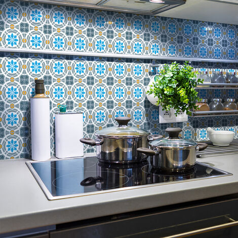 Sticker Mural Carrelage adhésif Cuisine Salle de Bain - 30 STICKERS CARRELAGES AZULEJOS CASANAVE - 30stickers15x15cm (1/5)