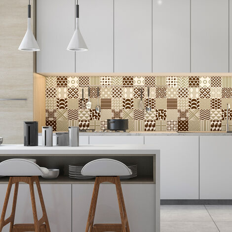 Sticker Mural Carrelage adhésif Cuisine Salle de Bain - 30 STICKERS CARREAUX DE CIMENT SCANDINAVE FÉROÉ - 30stickers10x10cm (1/5)