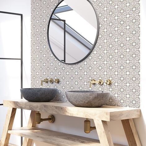 Sticker Mural Carrelage adhésif Cuisine Salle de Bain - 30 STICKERS CARRELAGES AZULEJOS LUCREZIA - 30stickers10x10cm (1/5)