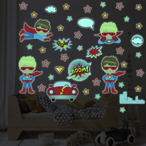 Autocollant Mural 3D Super-héros Amovible En Vinyle - Thème Héros, Pour Chambre - Marque Oracal