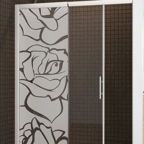 Film Fenêtre Anti Regard Occultant - ROSES - Stickers Autocollant Brise-Vue pour Vitre & Porte de Douche - 120x35cm