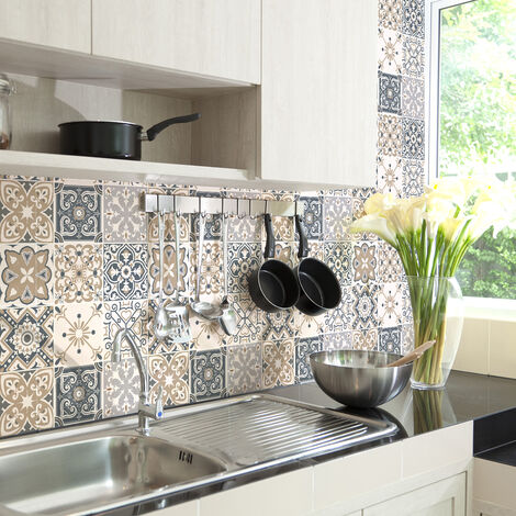 Stickers muraux - Sticker Mural Carrelage adhésif Cuisine Salle de Bain - 9 STICKERS CARRELAGES STRESA - 9stickers10x10cm (1/5)