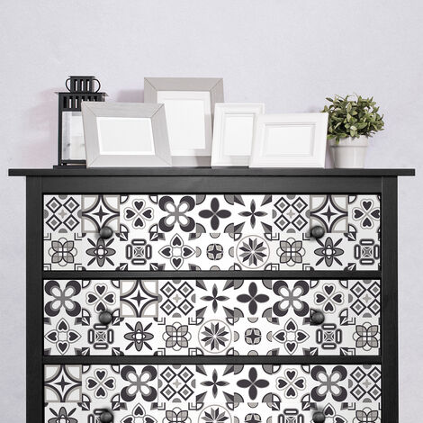 Stickers décoration Meuble - Sticker adhésif Cuisine Salon - 30 STICKERS CARRELAGES MEUBLE RODRIGUEZ - 30stickers10x10cm (1/5)
