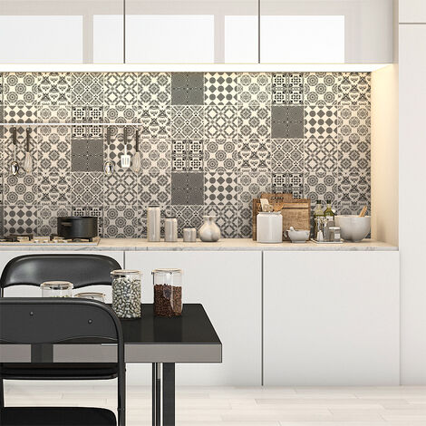 Sticker Mural Carrelage adhésif Cuisine Salle de Bain - 9 STICKERS CARRELAGES SCANDINAVE KALTINA - 9stickers10x10cm (1/5)