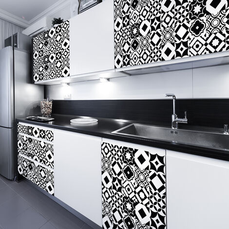 Sticker Mural Carrelage adhésif Cuisine Salle de Bain - 60 STICKERS CARRELAGES MEUBLE CAMPUZANO - 60stickers10x10cm (1/5)
