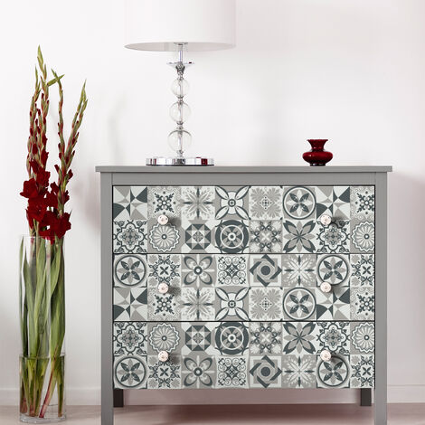 Sticker Mural Carrelage adhésif Cuisine Salle de Bain - 30 STICKERS CARRELAGES MEUBLE GLADIONO - 30stickers10x10cm (1/5)
