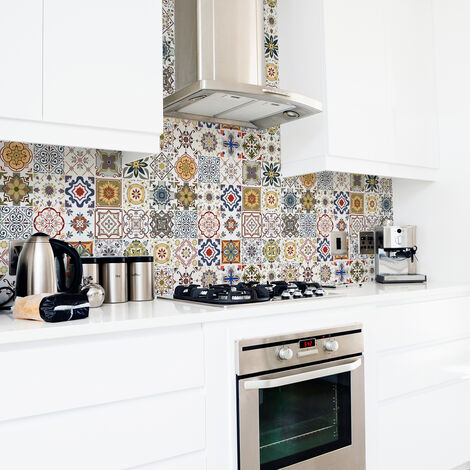Sticker Mural Carrelage adhésif Cuisine Salle de Bain - 30 STICKERS CARRELAGES AZULEJOS NINARO - 30stickers10x10cm (1/5)
