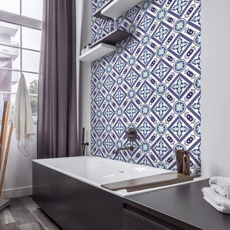 Stickers muraux - Sticker Mural Carrelage adhésif Cuisine Salle de Bain - 9 STICKERS CARRELAGES AZULEJOS JULIO - 9stickers10x10cm (1/5)