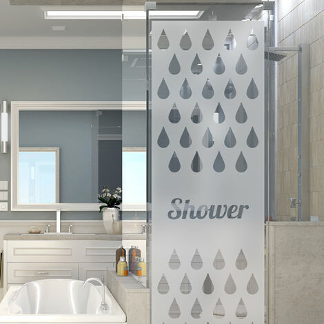 Film Fenêtre Anti Regard Occultant - SHOWER - Stickers Autocollant Brise-Vue pour Vitre & Porte de Douche - 185x55cm