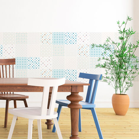 Sticker Mural Carrelage adhésif Cuisine Salle de Bain - 9 STICKERS CARRELAGES SCANDINAVE NIKITA - 9stickers10x10cm (1/5)