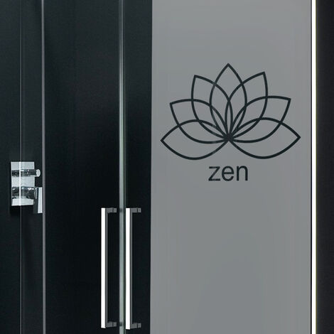 Film Fenêtre Anti Regard Occultant - ZEN FLEUR DE LOTUS - Stickers Autocollant Brise-Vue pour Vitre & Porte de Douche - 120x35cm (1/5)