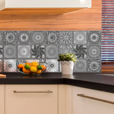 Stickers muraux - Sticker Mural Carrelage adhésif Cuisine Salle de Bain - 9 STICKERS CARRELAGES BOHÈME COYOLLI - 9stickers10x10cm (1/5)