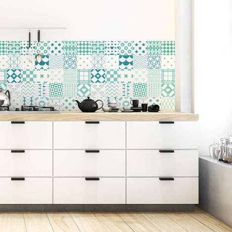 Sticker Mural Carrelage adhésif Cuisine Salle de Bain - 30 STICKERS CARRELAGES SCANDINAVE CEMENTPLATTOR - 30stickers10x10cm (1/5)