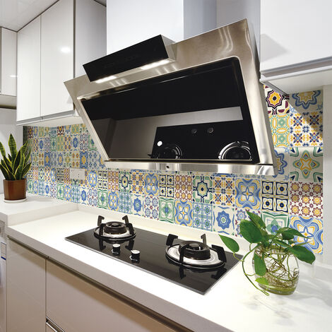 Sticker Mural Carrelage adhésif Cuisine Salle de Bain - 30 STICKERS CARRELAGES AZULEJOS SALVIA - 30stickers10x10cm (1/5)