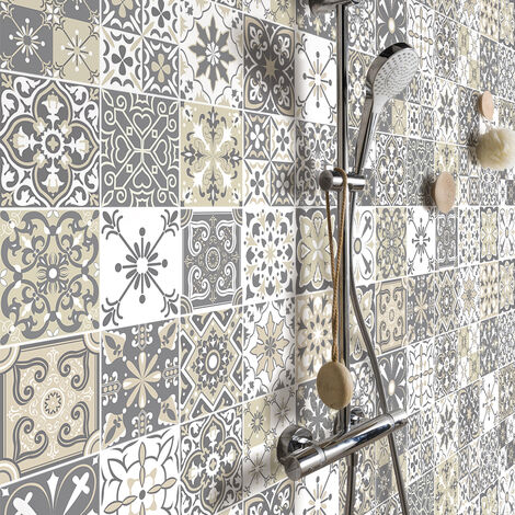 Stickers muraux - Sticker Mural Carrelage adhésif Cuisine Salle de Bain - 30 STICKERS CARRELAGES DIVA - 30stickers10x10cm (1/5)