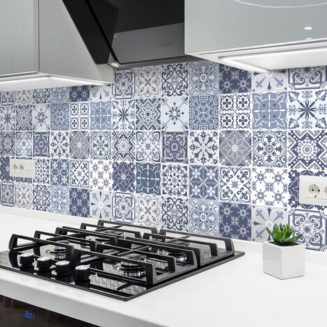 Stickers muraux - Sticker Mural Carrelage adhésif Cuisine Salle de Bain - 24 STICKERS CARRELAGES RIALTO - 24stickers10x10cm (1/5)