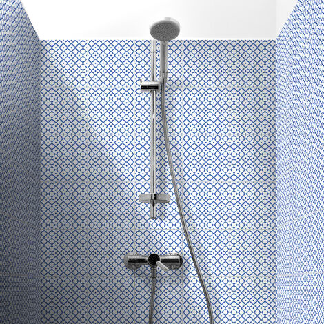 Sticker Mural Carrelage adhésif Cuisine Salle de Bain - 60 STICKERS CARREAUX DE CIMENT ORIENTAL ZARZIS - 60stickers10x10cm (1/5)