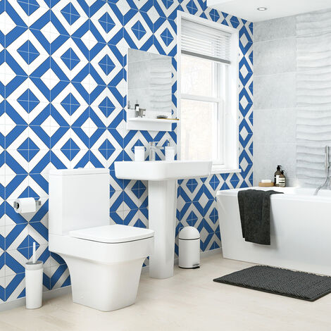 Sticker Mural Carrelage adhésif Cuisine Salle de Bain - 60 STICKERS CARRELAGES AZULEJOS PASCAUL - 60stickers10x10cm (1/5)