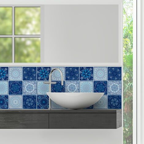 Stickers muraux - Sticker Mural Carrelage adhésif Cuisine Salle de Bain - 9 STICKERS CARRELAGES BOHÈME YUMTAX - 9stickers10x10cm (1/5)