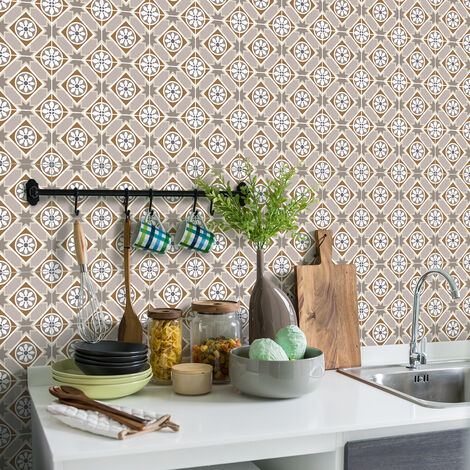 Sticker Mural Carrelage adhésif Cuisine Salle de Bain - 30 STICKERS CARREAUX DE CIMENT AZULEJOS PINTO - 30stickers10x10cm