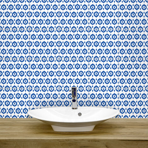Stickers muraux - Sticker Mural Carrelage adhésif Cuisine Salle de Bain - 9 STICKERS CARRELAGES BOHÈME OZALEE - 9stickers10x10cm (1/5)