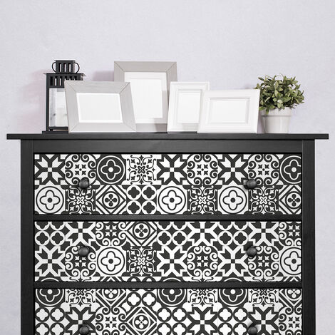 Stickers décoration Meuble - Sticker adhésif Cuisine Salon - 30 STICKERS CARRELAGES MEUBLE FRANCO - 30stickers10x10cm (1/5)