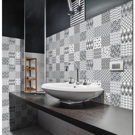 Sticker Mural Carrelage adhésif Cuisine Salle de Bain - 30 STICKERS CARRELAGES AZULEJOS SAMANTHINA - 30stickers15x15cm (1/5)