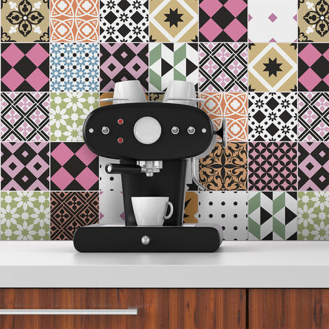 Sticker Mural Carrelage adhésif Cuisine Salle de Bain - 30 STICKERS CARRELAGES AZULEJOS SOPHINA - 30stickers10x10cm (1/5)