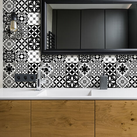 Sticker Mural Carrelage adhésif Cuisine Salle de Bain - 30 STICKERS CARRELAGES AZULEJOS ROSARIO - 30stickers10x10cm (1/5)