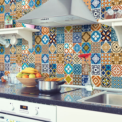 Stickers muraux - Sticker Mural Carrelage adhésif Cuisine Salle de Bain - 30 STICKERS CARRELAGES GRENADIA - 30stickers10x10cm (1/5)