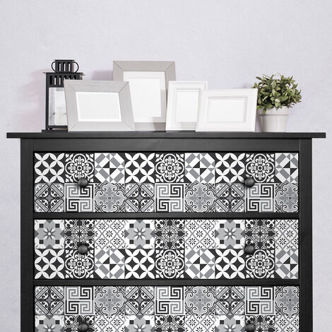 Stickers décoration Meuble - Sticker adhésif Cuisine Salon - 30 STICKERS CARRELAGES MEUBLE SOPRANO - 30stickers10x10cm (1/5)