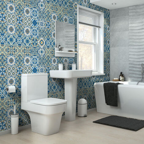 Sticker Mural Carrelage adhésif Cuisine Salle de Bain - 60 STICKERS CARRELAGES AZULEJOS LIDO - 60stickers10x10cm (1/5)