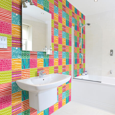 Sticker Mural Carrelage adhésif Cuisine Salle de Bain - 60 STICKERS CARRELAGES AZULEJOS BENITA - 60stickers10x10cm