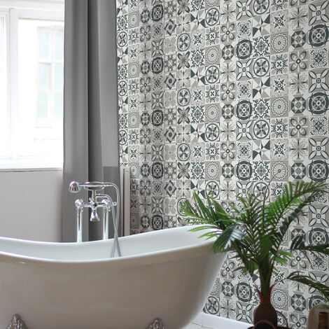 Sticker Mural Carrelage adhésif Cuisine Salle de Bain - 60 STICKERS CARRELAGES AZULEJOS ARNITIONA - 60stickers10x10cm (1/5)