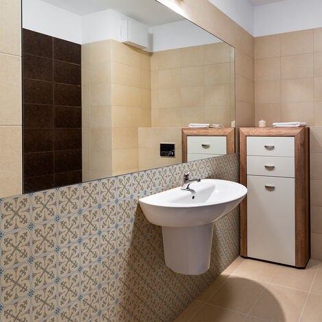 Sticker Mural Carrelage adhésif Cuisine Salle de Bain - 60 STICKERS CARRELAGES AZULEJOS FANCIZIO - 60stickers10x10cm