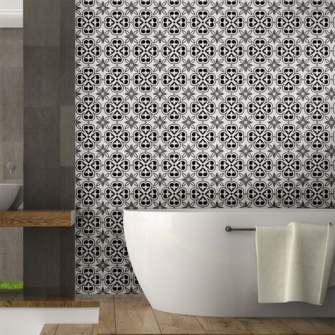 Sticker Mural Carrelage adhésif Cuisine Salle de Bain - 60 STICKERS CARRELAGES AZULEJOS DONA - 60stickers10x10cm (1/5)