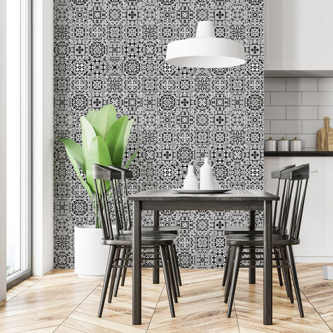 Sticker Mural Carrelage adhésif Cuisine Salle de Bain - 60 STICKERS CARRELAGES AZULEJOS HELINA - 60stickers10x10cm (1/5)