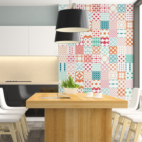 Sticker Mural Carrelage adhésif Cuisine Salle de Bain - 60 STICKERS CARRELAGES SCANDINAVE LAATAT - 60stickers10x10cm (1/5)