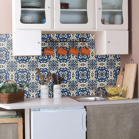Sticker Mural Carrelage adhésif Cuisine Salle de Bain - 60 STICKERS CARRELAGES AZULEJOS NOVELLA - 60stickers10x10cm (1/5)