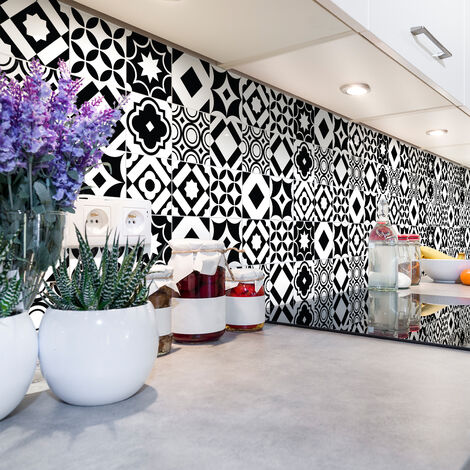 Sticker Mural Carrelage adhésif Cuisine Salle de Bain - 60 STICKERS CARREAUX DE CIMENT AZULEJOS FLAVIOR - 60stickers15x15cm (1/5)