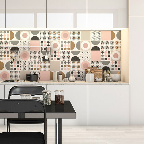 Sticker Mural Carrelage adhésif Cuisine Salle de Bain - 30 STICKERS CARRELAGES SCANDINAVE MARGRET - 30stickers10x10cm (1/5)