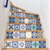 Stickers adhésifs escalier carrelages contremarche - GELINO - 2 bandes de 16x112cm