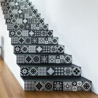 Stickers adhésifs escalier carrelages contremarche - FILIPINA - 2 bandes de 15x105cm