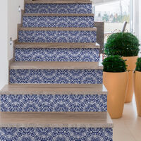 Stickers adhésifs escalier carrelages contremarche - ORNEMENTS CLASSIQUE - 2 bandes de 18.5x129.5cm