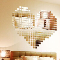 Pack de 100 stickers miroirs mosaïques 2 x 2 cm - Autocollants stickers adhésifs effet miroir