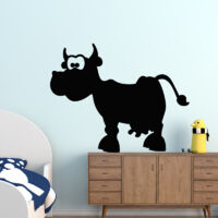 Sticker ardoise tableau noir - stickers muraux adhésif effaçable - CARICATURE D'UNE VACHE - 30x35cm